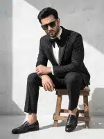 Royal Noir Handmade Embroidered Designer Suit (pc-05) - Image 3