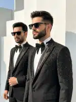Royal Noir Handmade Embroidered Designer Suit (pc-05) - Image 2