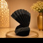 Make your wedding look unforgettable with this Luxury Black Velvet Groom Turban, crafted for modern grooms who appreciate timeless elegance