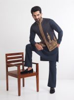 Banarsi Jamawar Handmade Embroidered Waistcoat Stunning Premium Wedding Collection(W-21) - Image 3