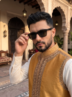 Premium Handmade Raw Silk Waistcoat Elegant Embroidered Men’s Waistcoat - Image 2