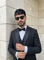 Designer Suit for Men Premium Luxury Black 3 Piece Formal Suit (PC-06) - Image 6