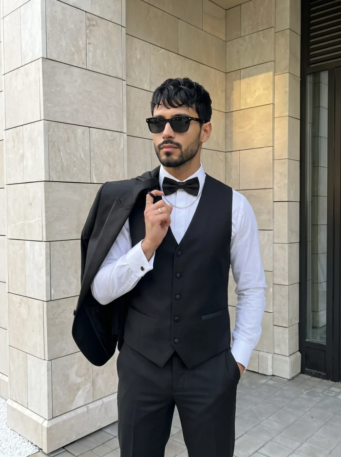 Designer Suit for Men Premium Luxury Black 3 Piece Formal Suit (PC-06) - Image 2