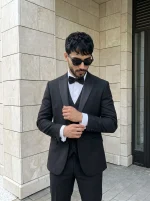 Designer Suit for Men Premium Luxury Black 3 Piece Formal Suit (PC-06) - Image 5